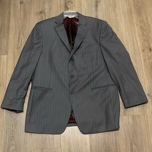 Men’s Gino Valentino Men’s Gray pinstripe 3 button long sleeve casual blazer